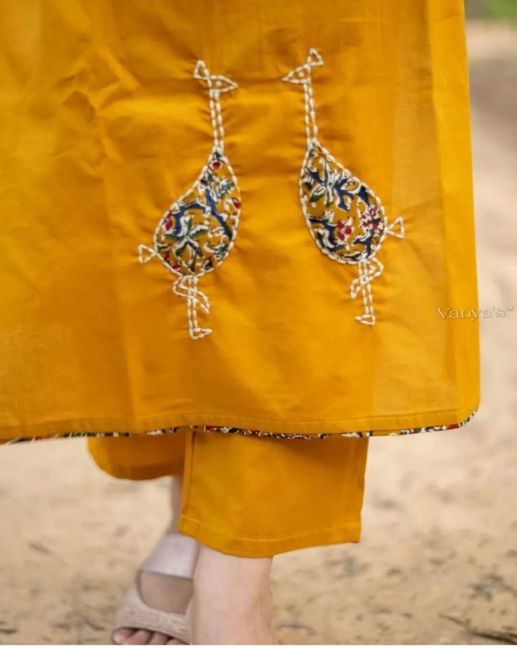 Heavy Cotton Kurti Pant Jacket Set